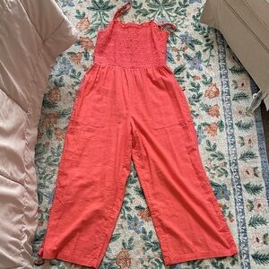 Universal Thread Coral Smocked Wide-Leg Jumpsuit